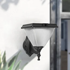 Goldsuno 3CCT Solar Wall Light, Dusk to Dawn Wall Mounted Security Solar Light for Outdoor, 3000K 4000K 5000K Selectable